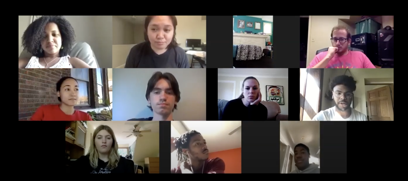 Captura de pantalla de una reunión de Zoom con jóvenes de la Generación de la Promesa
